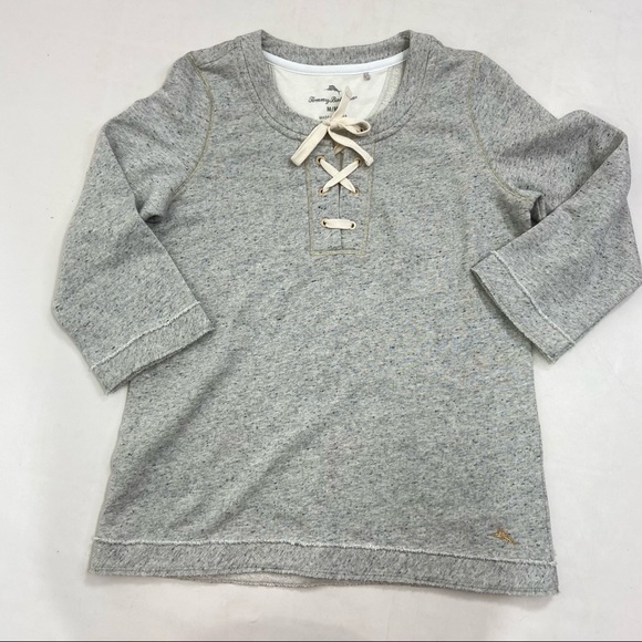 Tommy Bahama gold fleck sweater top. Size Medium - Picture 4 of 11